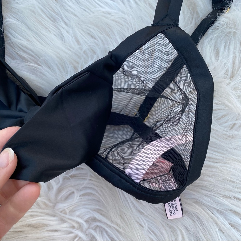 Victoria's Secret Dream Angels Bra Bralette Mesh Satin Bow Black small - Picture 5 of 9
